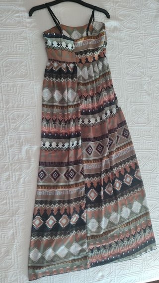Vestido maxi estampado étnico