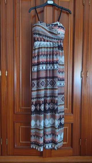 Vestido maxi estampado étnico