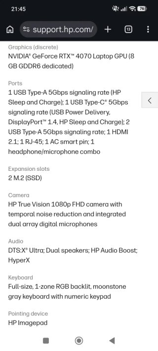 HP Victus 16 RTX 4070 i7-14650HX 240Hz