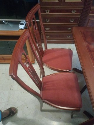 Mesa comedor extensible madera y 6 sillas