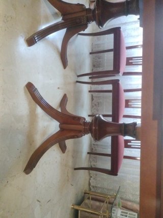 Mesa comedor extensible madera y 6 sillas