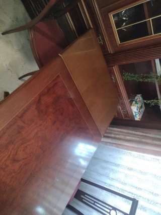 Mesa comedor extensible madera y 6 sillas