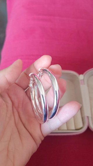 Pendientes Aro 5 cm diámetro Plata
