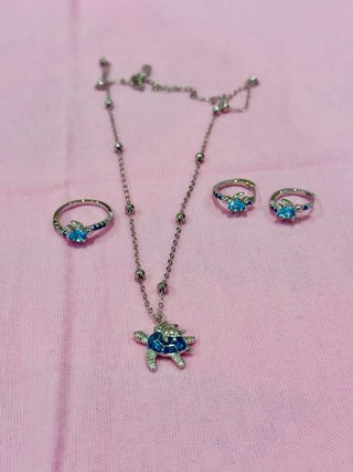 Set Gioielli Argento 925 Tartaruga Blu