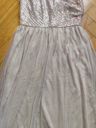 Vestido fiesta lentejuelas asimétrico talla S