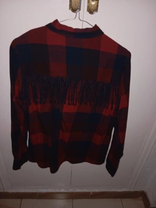 Camisa cuadros Zara mujer flecos