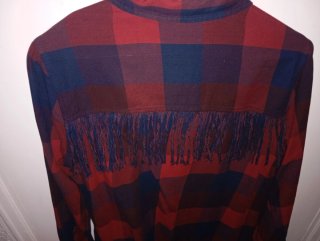 Camisa cuadros Zara mujer flecos
