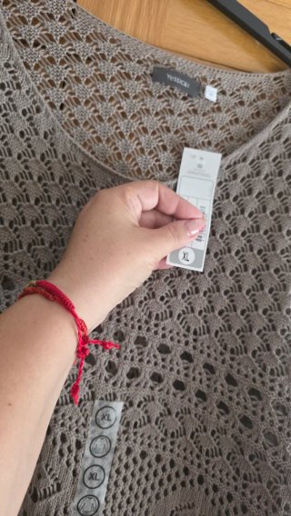 Jersey crochet beige talla XL