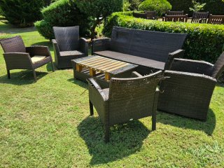 Conjunto Muebles Jardín Ratán Marrón