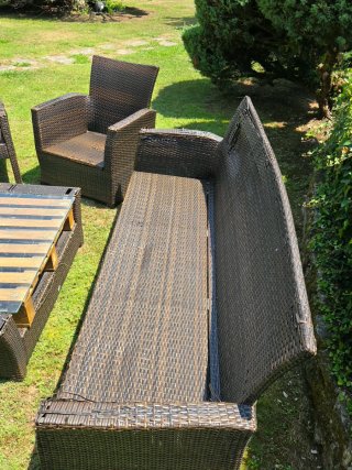 Conjunto Muebles Jardín Ratán Marrón