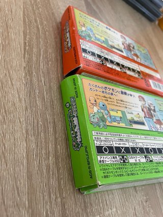 Cajas Pokémon Rojo Fuego y Verde Hoja GBA
