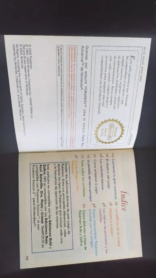 Manual Pokémon Rubí y Zafiro Nintendo
