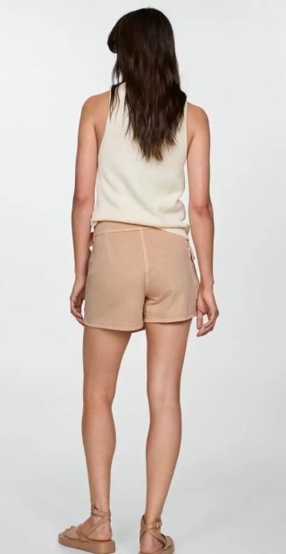 Falda pantalón beige. Talla XXS.