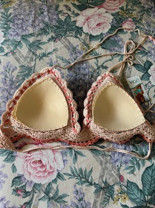 Top bikini uncinetto imbottito taglia S