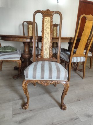 Mesa Comedor Ovalada y 6 Sillas clásico/vintage