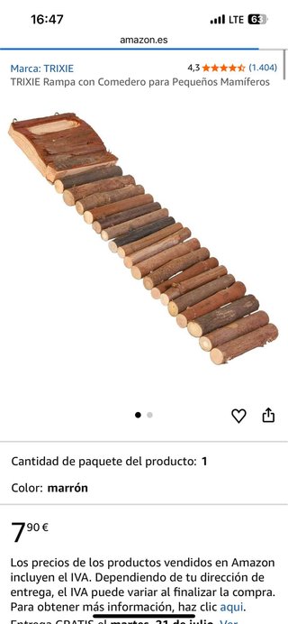 Escalera tobogán de madera para mascotas