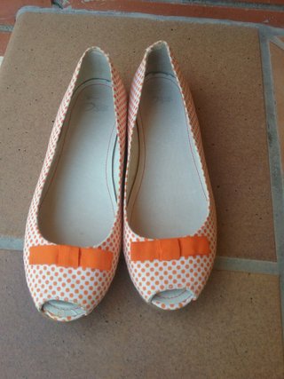Bailarinas Zara Talla 38 Lunares Naranja