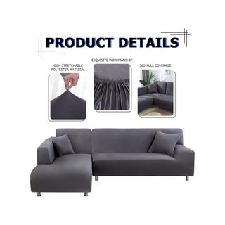 Fodera per divano chaise longue reversibile grigia