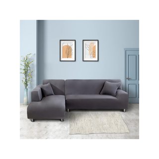 Fodera per divano chaise longue reversibile grigia