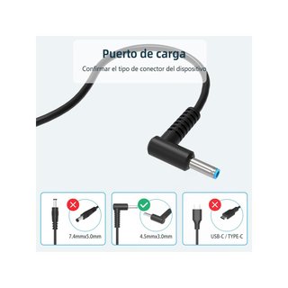 Shefor cargador portátil 45W para HP