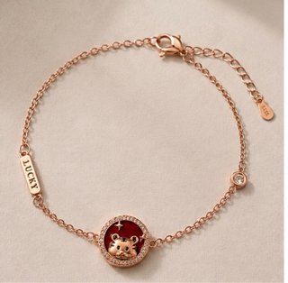 Pulsera de plata 925 con baño oro rosa LUCKY