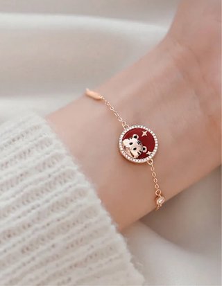 Pulsera de plata 925 con baño oro rosa LUCKY