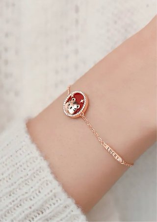 Pulsera de plata 925 con baño oro rosa LUCKY