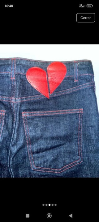 Falda larga denim Zara corazón