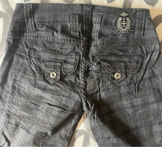 Pantalones cuadros grises Bershka Talla 32