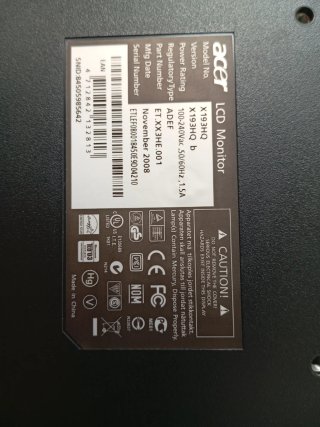 Monitor Acer VGA 19 Plano