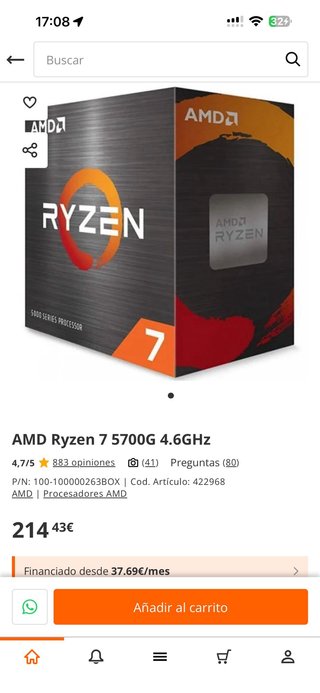 PC Gaming AMD Ryzen 7 5700G Nfortec