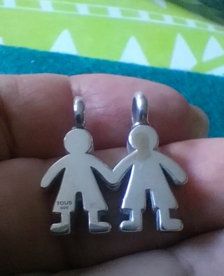 Colgante de Tous original, Pareja Niños Plata 925