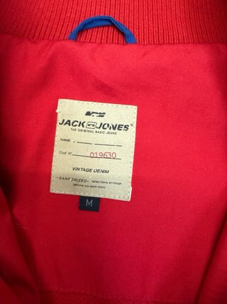 Jack & Jones Red Racing Track Jacket Zip Up Bomber