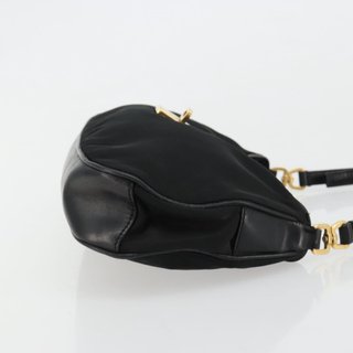 PRADA Accessory Pouch Nylon Black Gold Auth