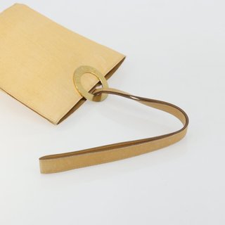 CELINE Circle Shoulder Bag Canvas Yellow Gold