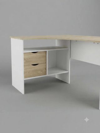 Escritorio de esquina madera y metal