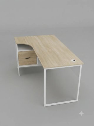 Escritorio de esquina madera y metal