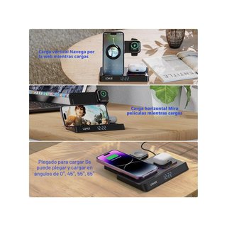 Cargador inalámbrico 4 en 1 para iPhone y Watch