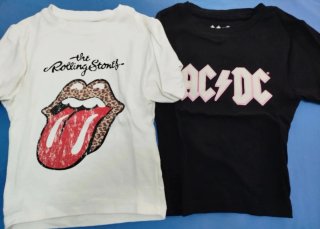 Pack 2 Camisetas Rolling Stones AC/DC Talla XXS