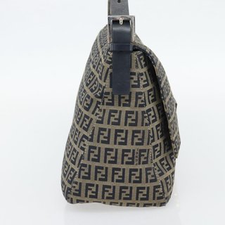 FENDI Zucchino Canvas Mamma Baguette Shoulder Bag