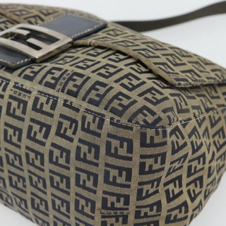 FENDI Zucchino Canvas Mamma Baguette Shoulder Bag