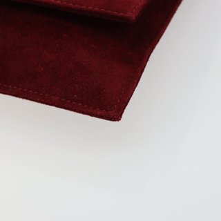 FENDI Plastic Chain Shoulder Bag Suede Red Auth