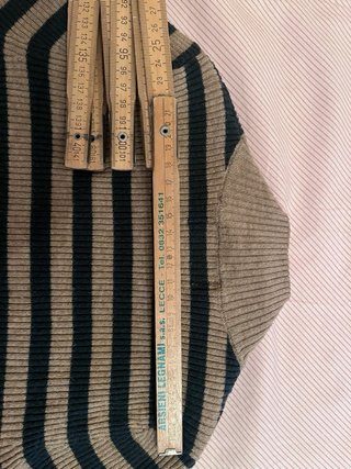 Maglione Lupetto a Costine Beige e Verde