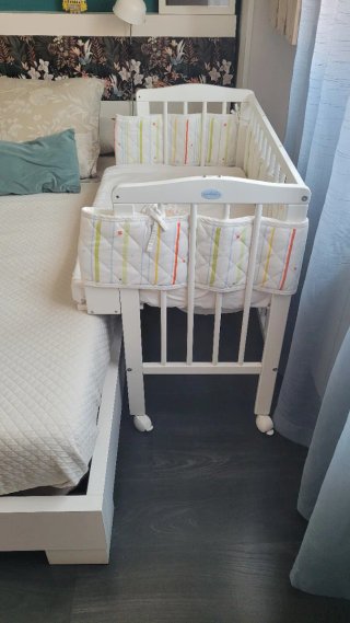 Minicuna colecho madera blanca