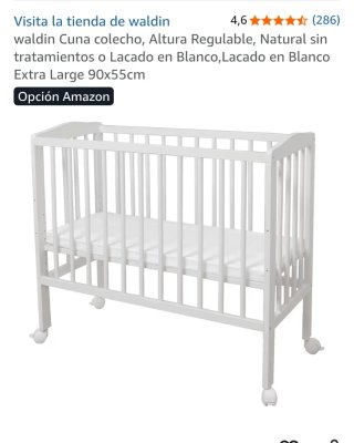 Minicuna colecho madera blanca