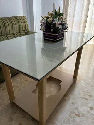 Mesa Camilla, incluye Cristal, Ropa Camilla/Tapete