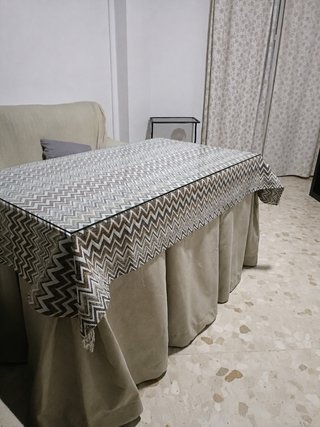 Mesa Camilla, incluye Cristal, Ropa Camilla/Tapete