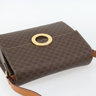 CELINE Macadam Canvas Circle Shoulder Bag PVC