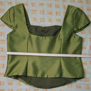 Conjunto 3 piezas Verde Oliva Satinado. Vestido