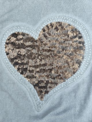 Camiseta C&A Corazón Lentejuelas Talla S